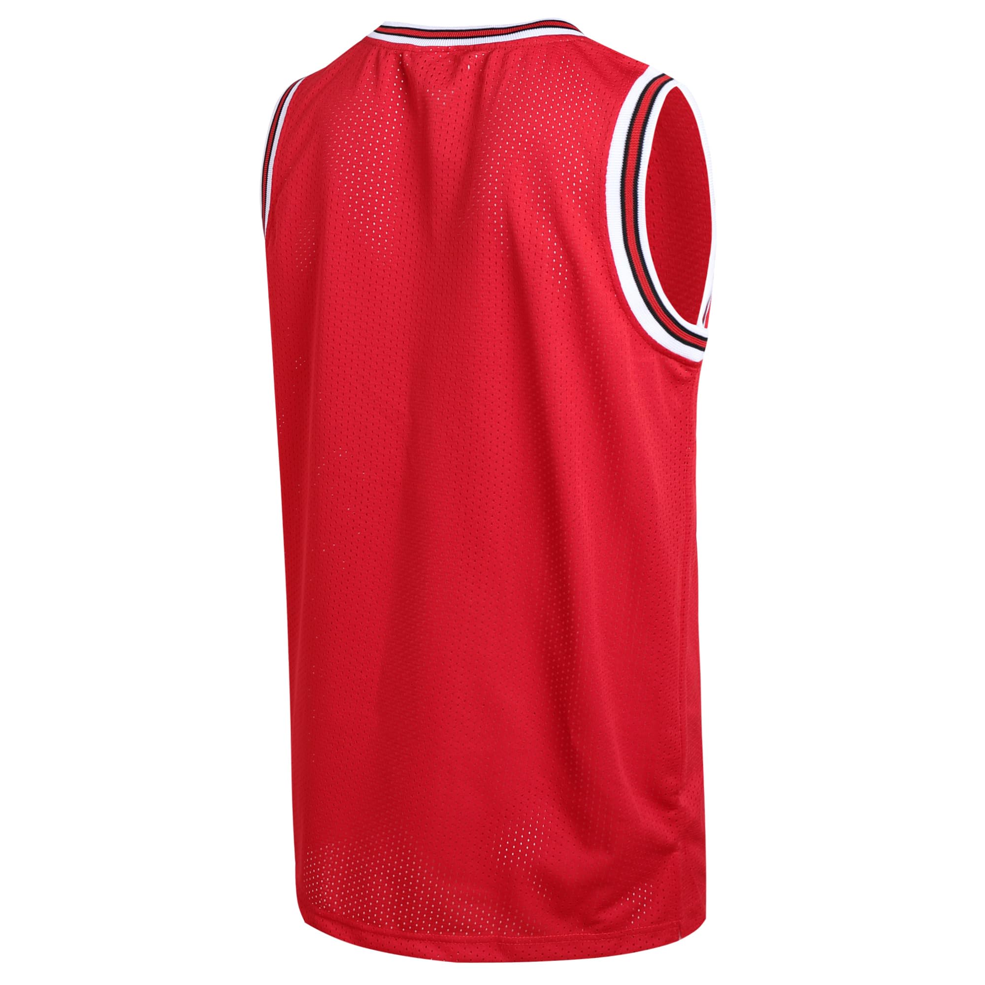 Pullonsy Basketball Jersey for Men Women Boys Girls Mesh Athletic V-Neck Tank Top Running Workout Gym Active Shirts White/Black/Red Neck-Red Jersey,Men Size Small