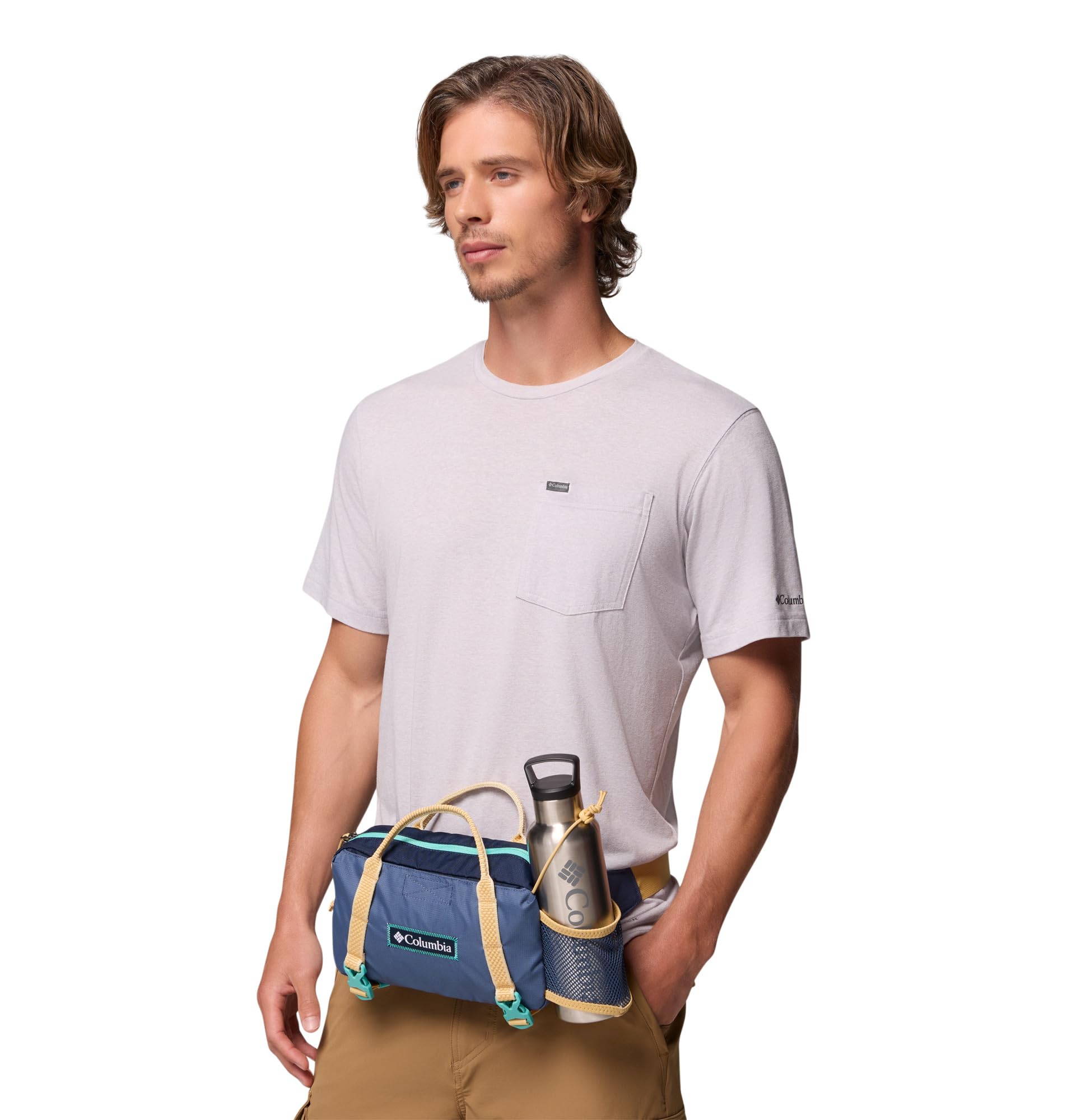 Columbia Echo Mountain Sac banane unisexe, taille unique - Bleu foncé, bleu clair et jaune sable (Dark Mountain/Coll Navy/Sand Dune)