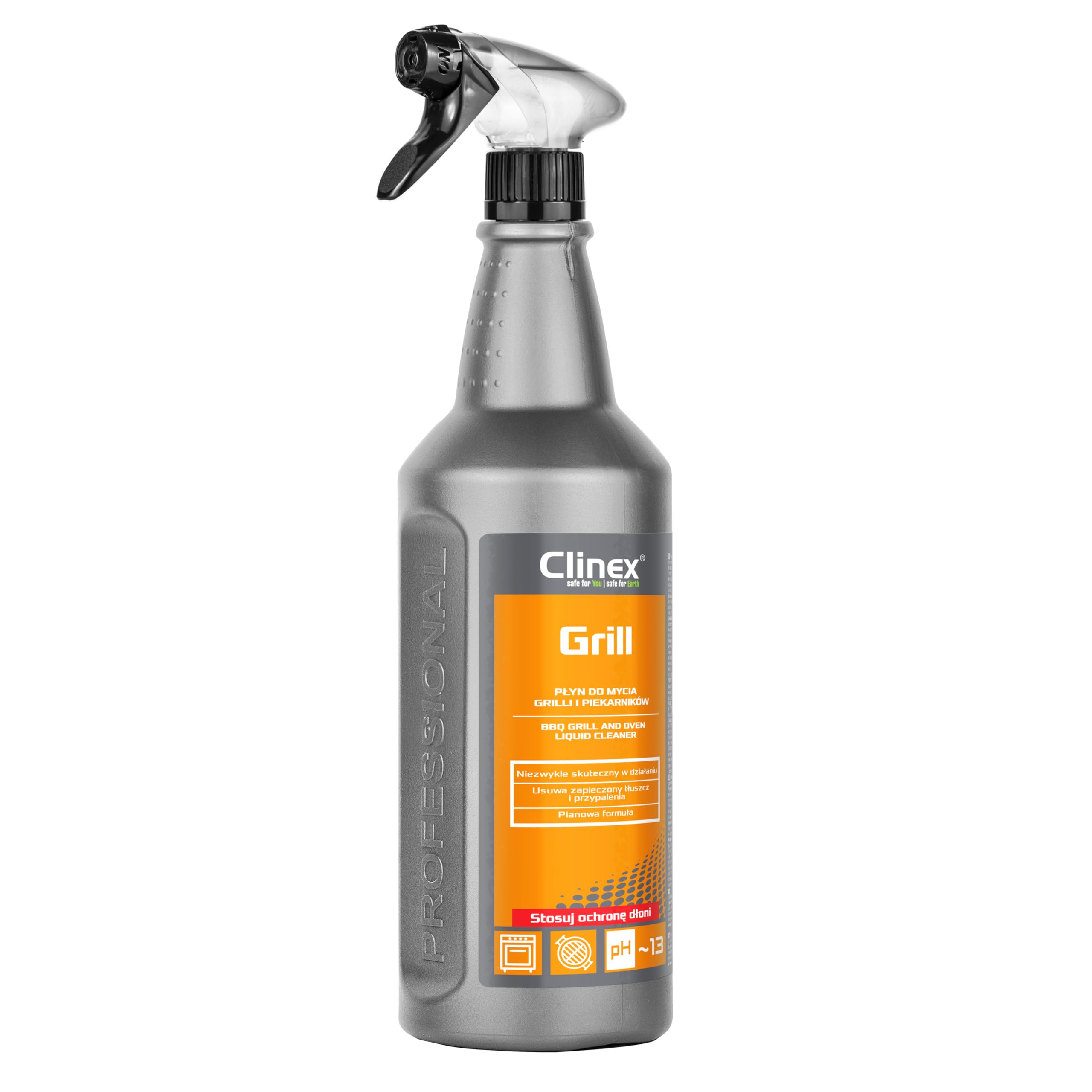 Clinex Grill Cleaner in flacone spray da 1 litro -Pulitore Griglia Barbecue - Rimuove tutti i Tipi di Sporco - Detergente in Flacone Dpray per la Rimozione - Kit Pulizia Barbecue - Sgrassatore Grill