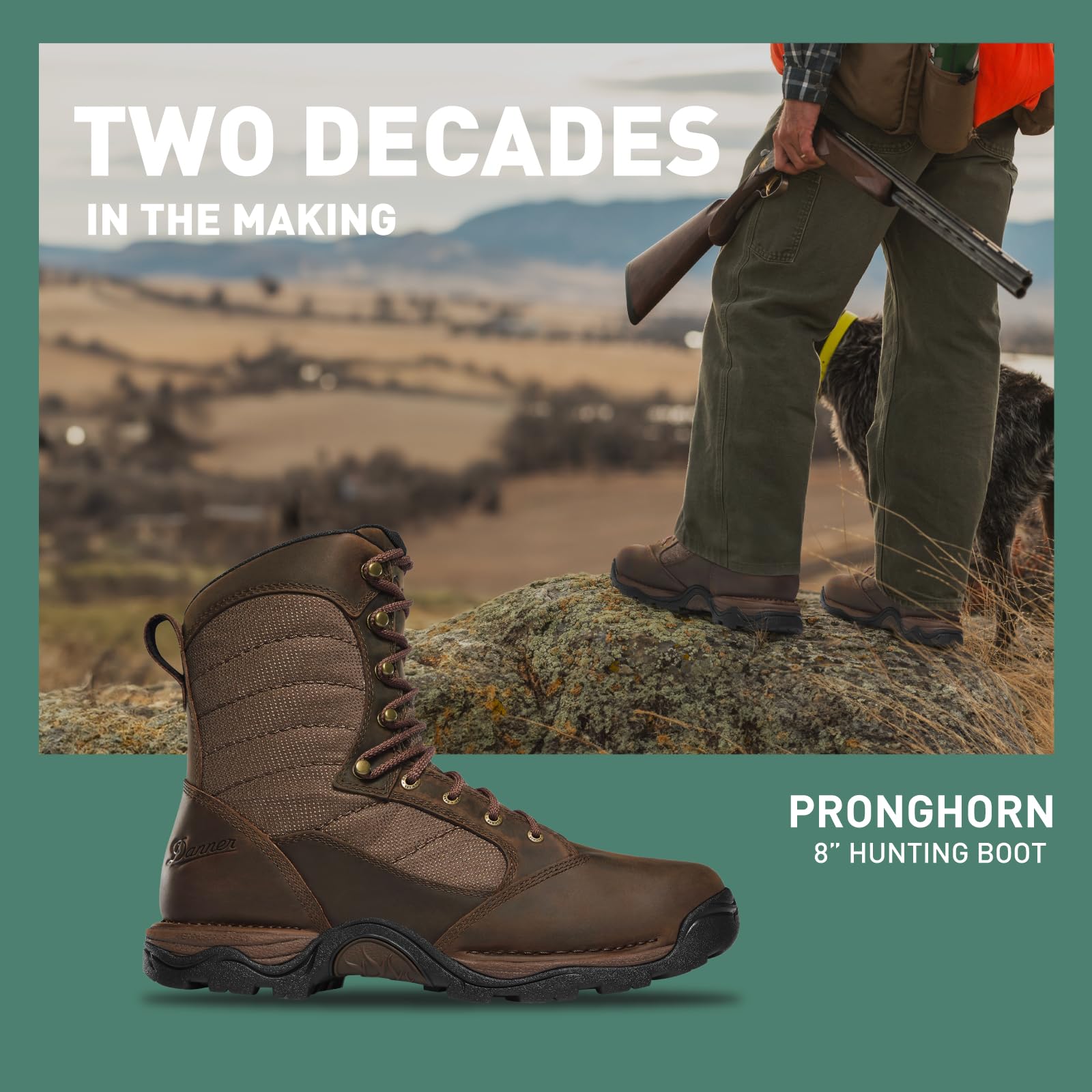 Danner Pronghorn 8” Hunting Boots for Men - Waterproof Gore-Tex and Full-Grain Leather, Cushion Midsole, Torsion Shank, and Vibram Traction Outsole, Brown - 11 D