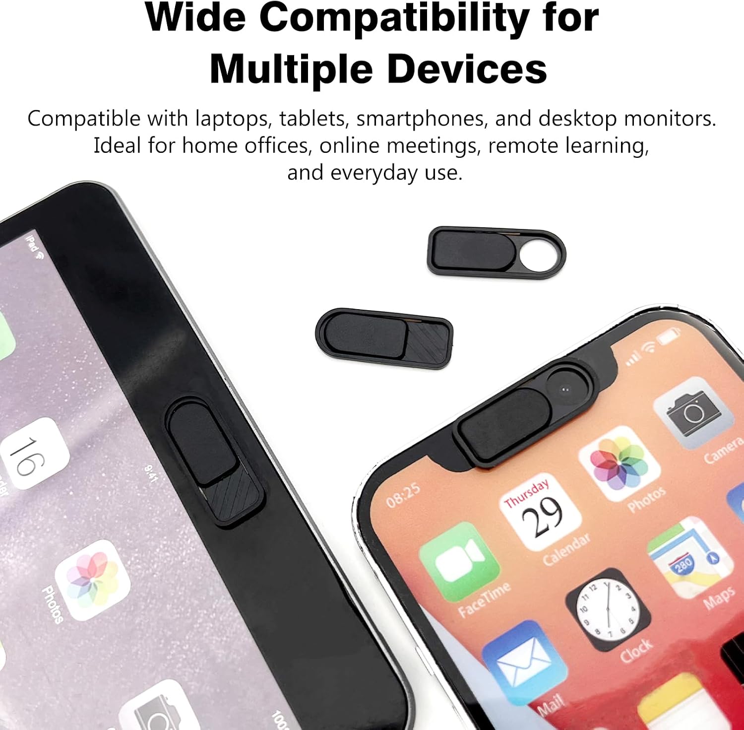 Ultra-Thin Webcam Cover Slide, 8 Pack Camera Privacy Covers for MacBook,iMac, iPad and iPhone 6/7/8 Plus, Laptop, PC, Computer, Tablet and Smart Devices