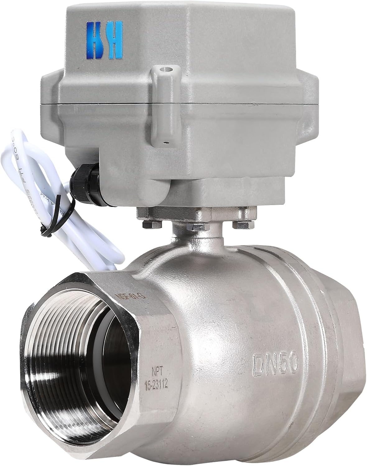 2" DN50 NPT 2 Way 110-220VAC Stainless Steel 304 Normally Closed Electrical On/Off Motorized Ball Valve