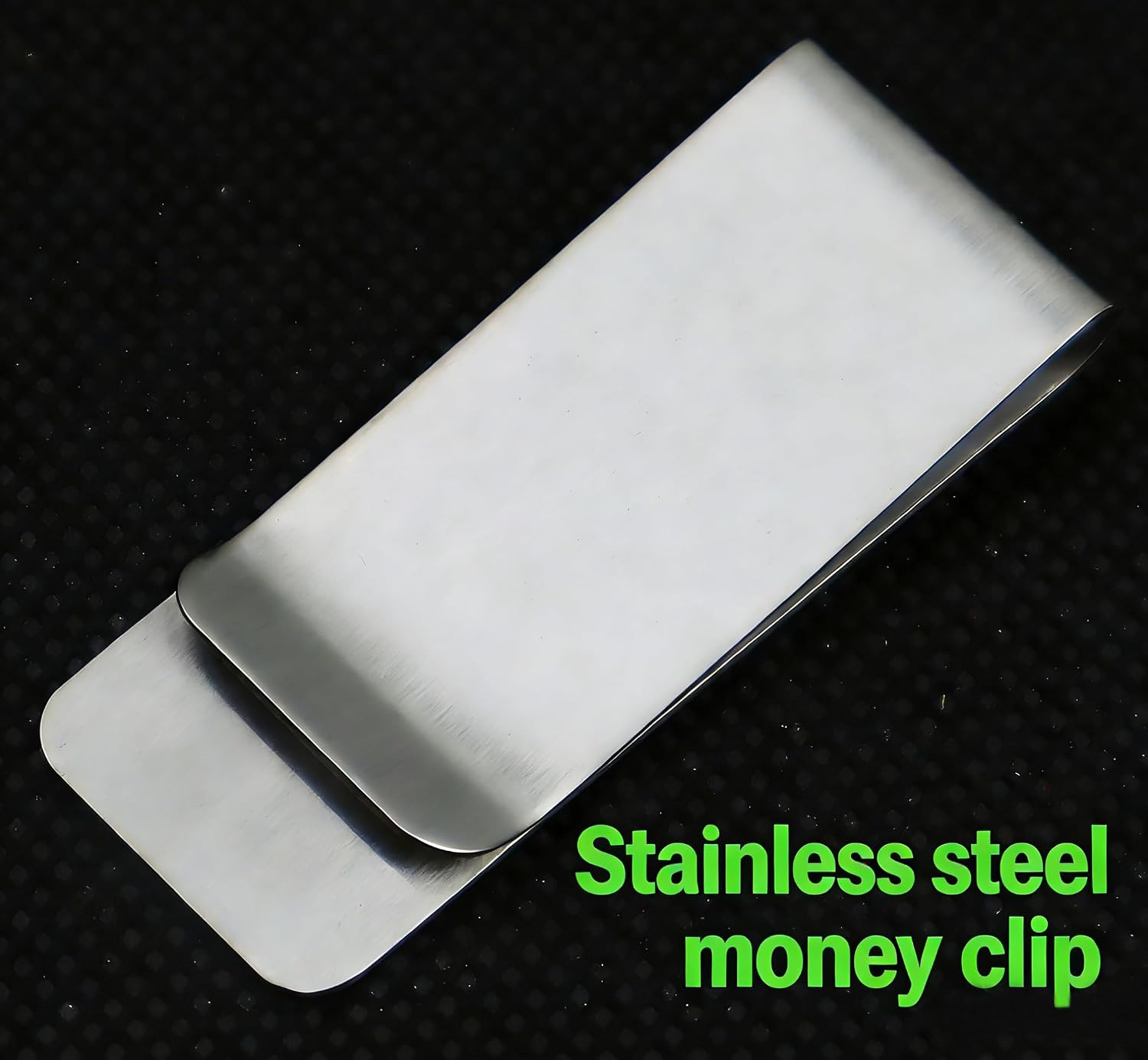Small Men's Slim Money Clip, Stainless Steel Credit Business Card Holder, Pocket Cash Wallet, 2-Inch