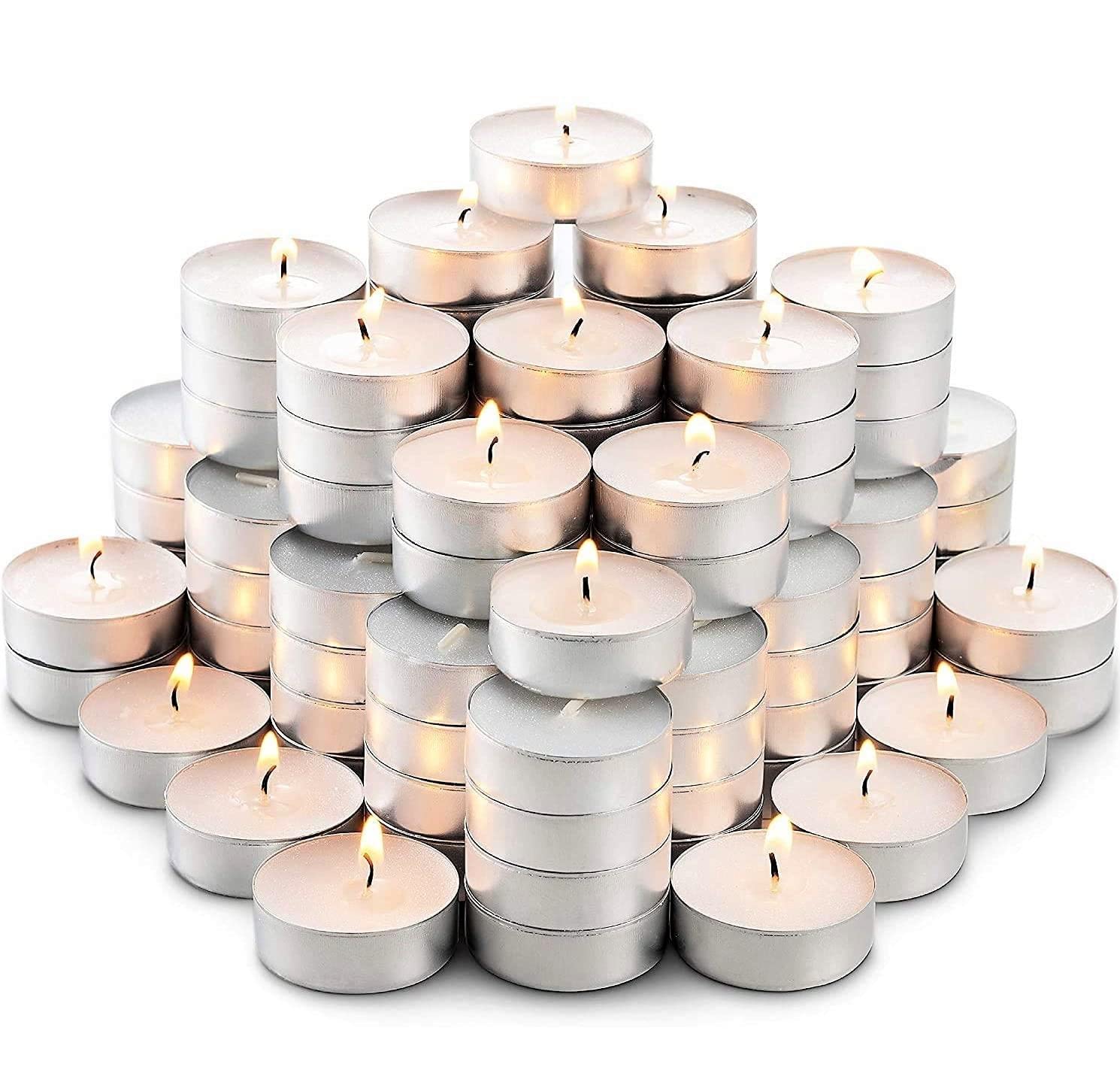 AL Asian Lily® White Wax Tealight Candles Perfect Gifting for Navratri Diwali Dussehra Festivals (Unscented, Set of 100)