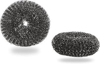 Heavy-Duty Stainless Steel Wool Barbecue Grill Cleaning Scrubber Pads, Replacement Steel Wool Brush Head, 2 Pack