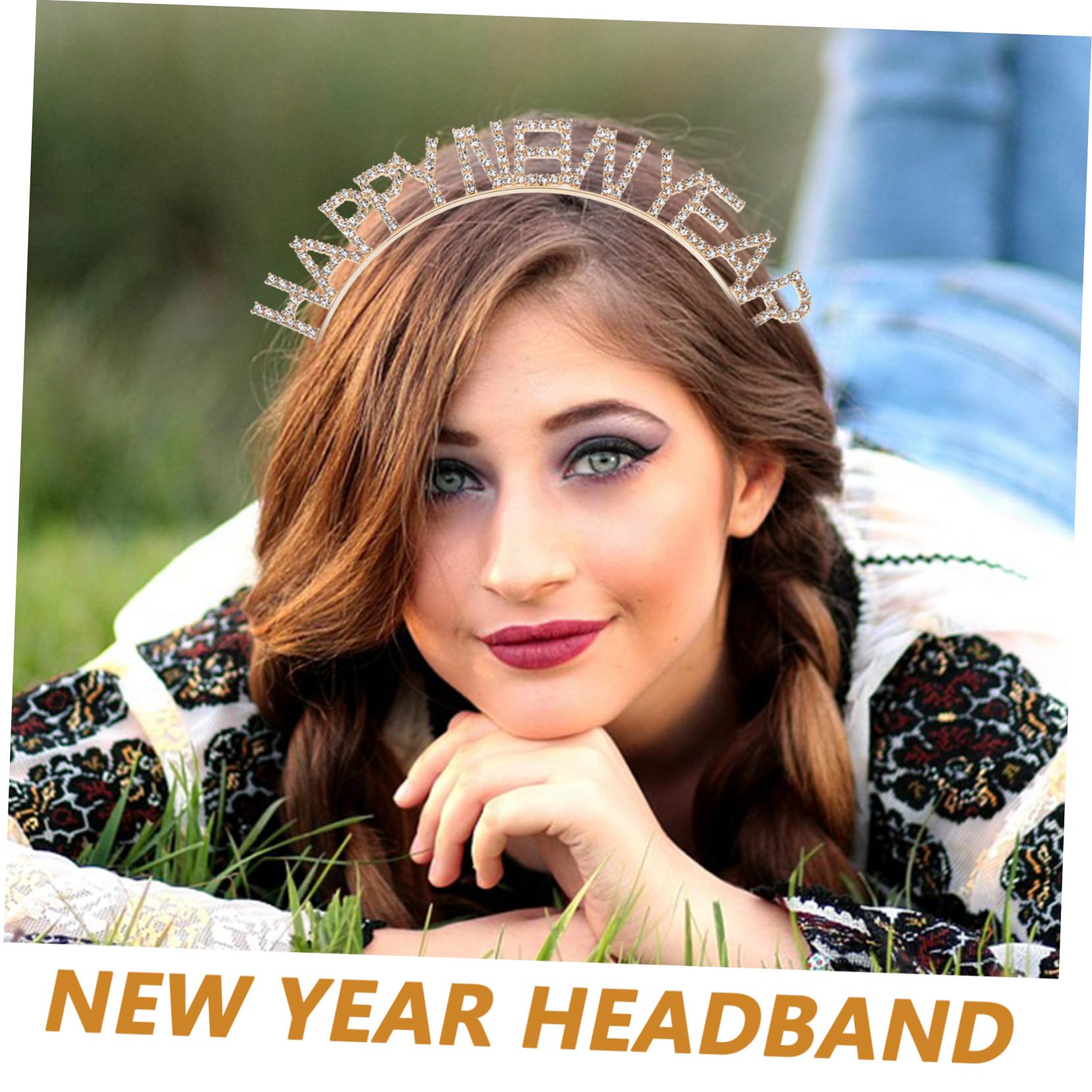 Ipetboom Cerchietto per Capelli di Capodanno Fascia Divertente e Compatta per Feste Accessorio Riutilizzabile per Cabina Fotografica Design Leggero e Pratico