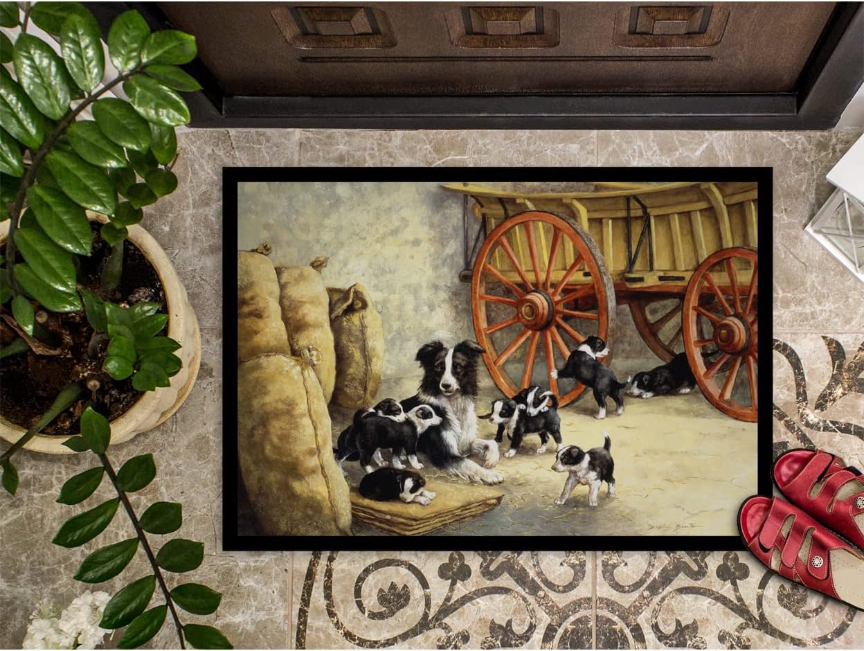 Caroline's Treasures BDBA0118MAT Border Collie Dog Litter Indoor or Outdoor Mat 18x27, 27" L x 18" W, Multicolor - Image 4