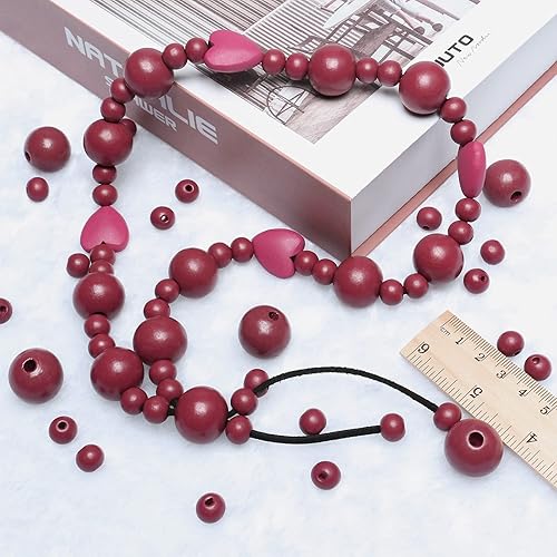 Miniatura 91 de Cuentas de madera redondas blancas de 0.394 in, 300 cuentas sueltas pintadas con espaciadores suaves para manualidades, collares y pulseras