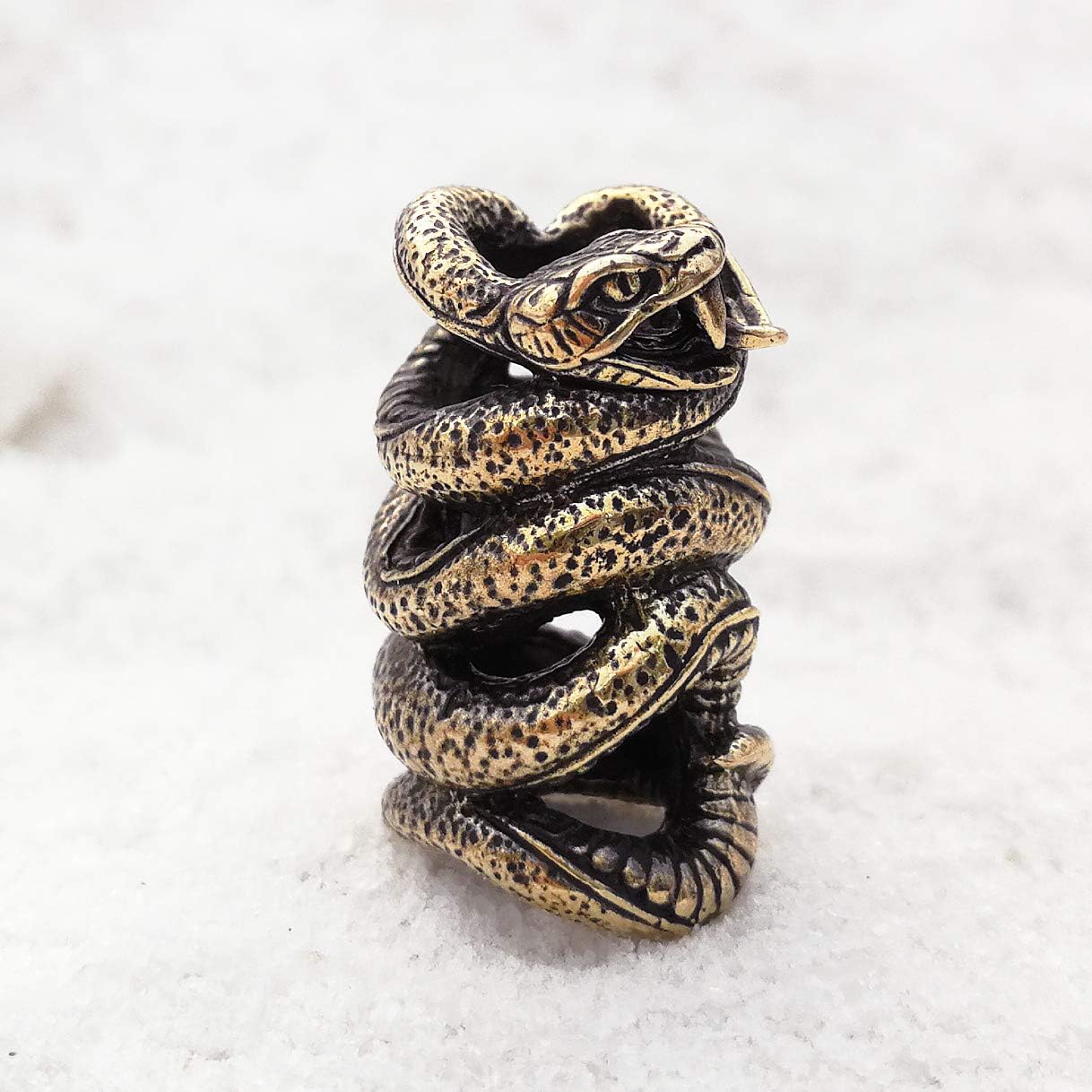 CooB EDC Paracord Bead, Pendant, Charm, Knife Lanyard Bead Python Snake. Metal Hand-Casted Paracord Beads Pendants for Knives Lanyards 1pcs/Lot