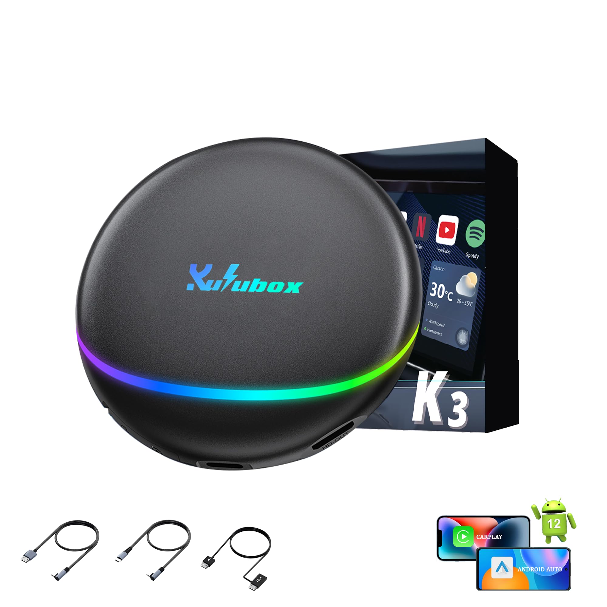 Amazon.co.jp: KULU BOX K3-PCS47 2023新型Android12 CarPlay AI