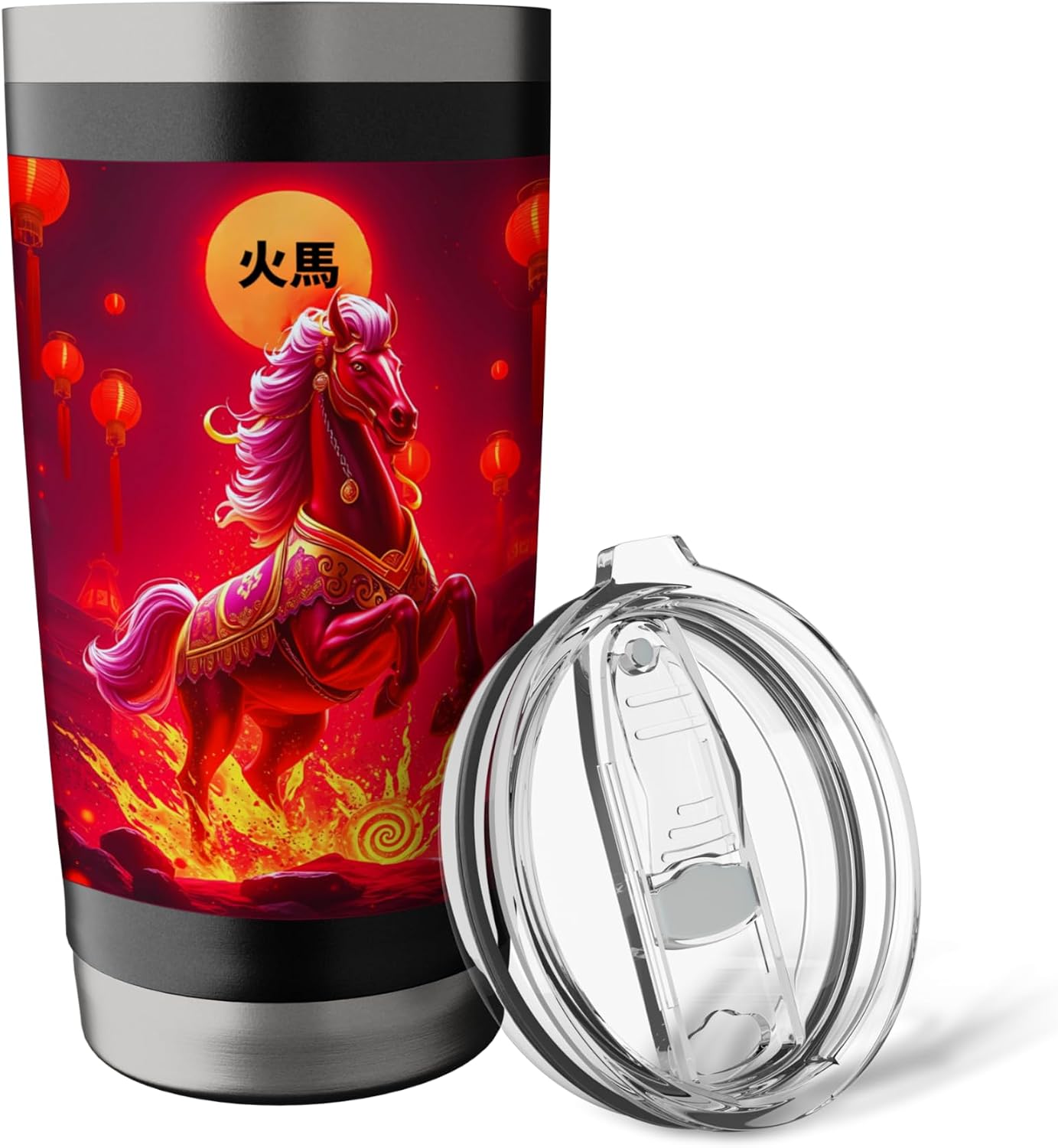 Year Of The Fire Horse Chinese New Year 2026 Spring Festival Stainless Steel Insulated Tumbler image 5