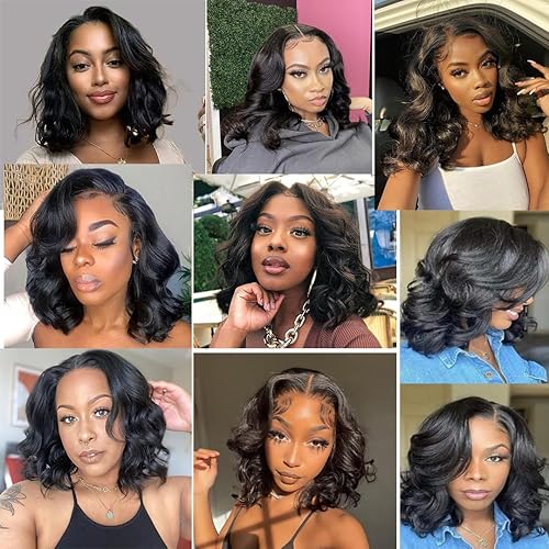 Miniatura 7 de Ahaisy Pelucas Wear and Go Sin Pegamento Pre Despuntadas Pre Cortadas de Encaje Frontal para Mujeres Negras Cabello Humano Mejorado Sin Pegamento