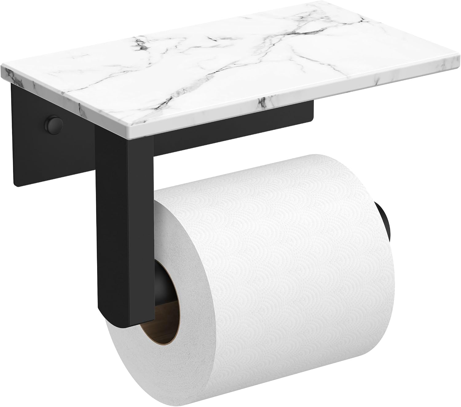 FORIOUS Toilet Paper Holder with Shelf, Natural Marble, Commercial