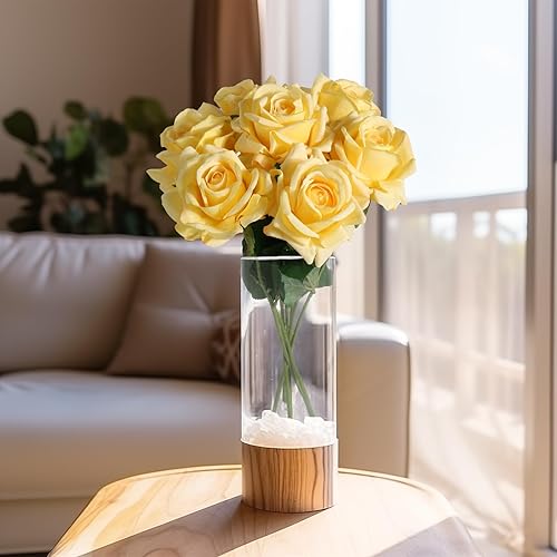 Miniatura 121 de Eyamumo Flores falsas, rosas artificiales de seda sintética al tacto real para decoración de bricolaje, fiesta de boda, decoración de oficina