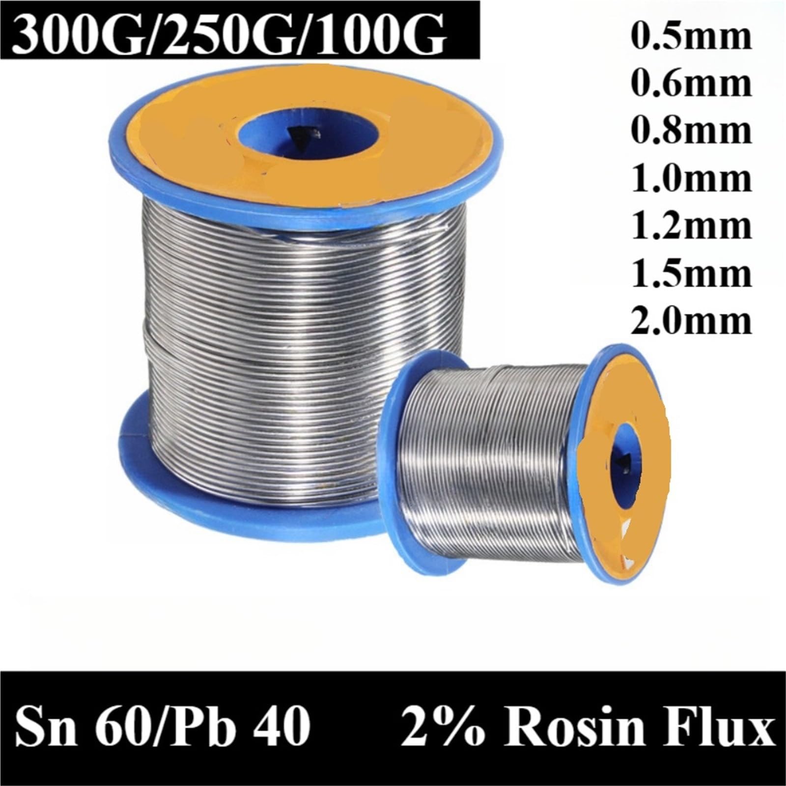 Filo for saldatura con nucleo in colofonia da 300 g/250 g/100 g Giunto a bassa temperatura luminoso 1,0/1,2/1,5/2,0 mm(1.5mm,300g)
