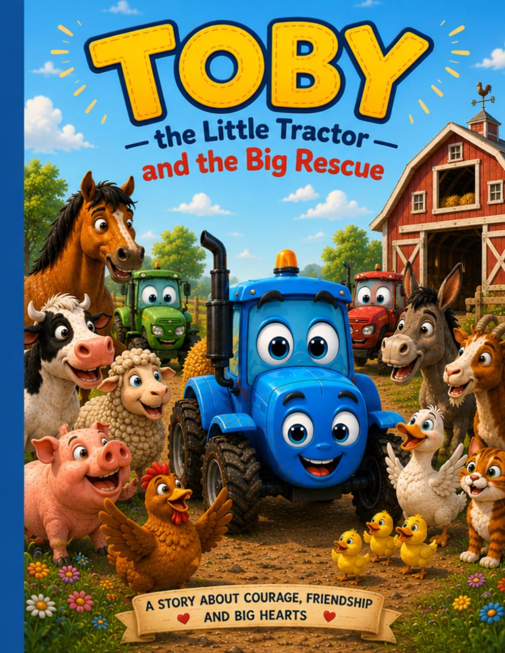Toby the Little Tractor and the Big Rescue: A Read-and-Color Adventure About Courage, Friendship and Believing in Yourself