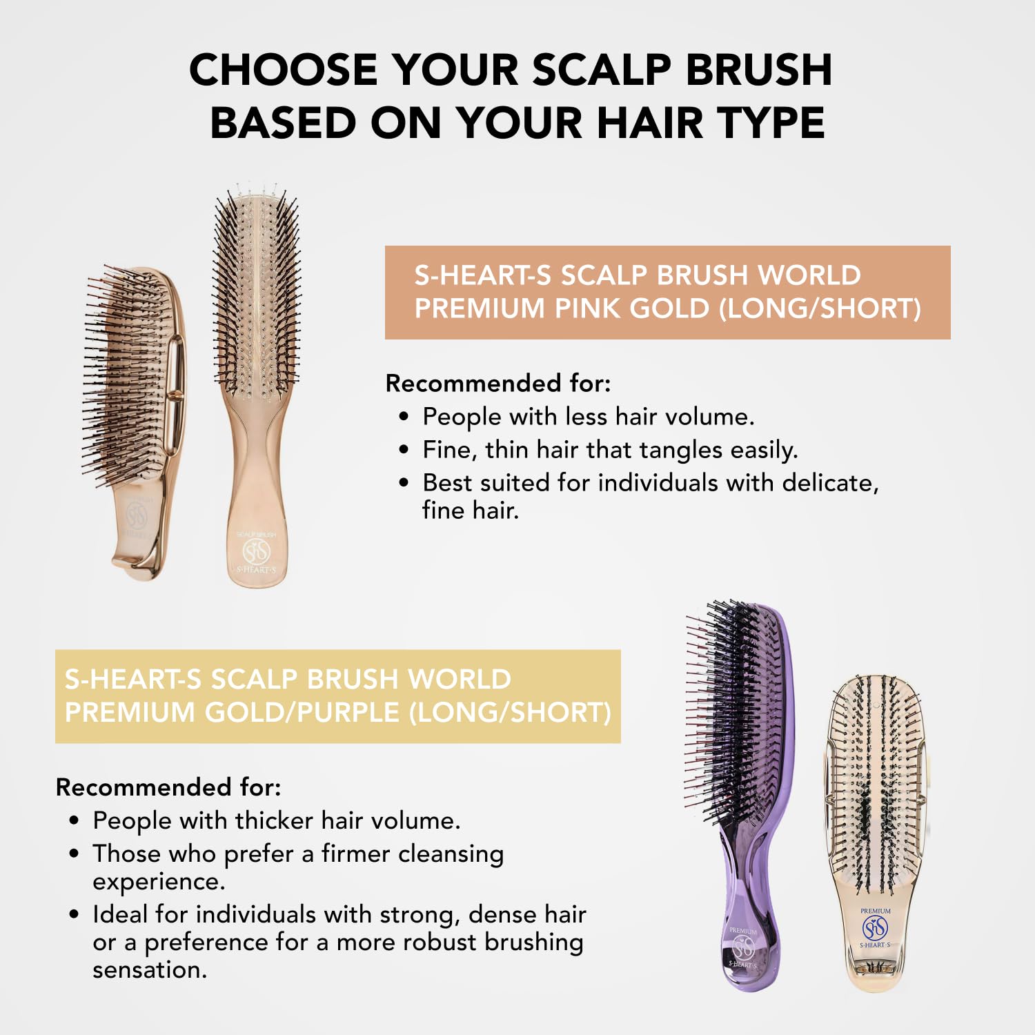 S-HEART-S Scalp Brush World Premium Long Purple