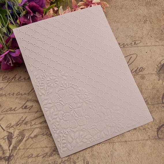 Exquisite Floral Embossing Template Mold DIY Plastic Scrapbooking Photo Album Card Paper DIY Craft Decoration 5x7 Inches Flower Embossing Folders for Card Making Embossing Folders Template Paper Card