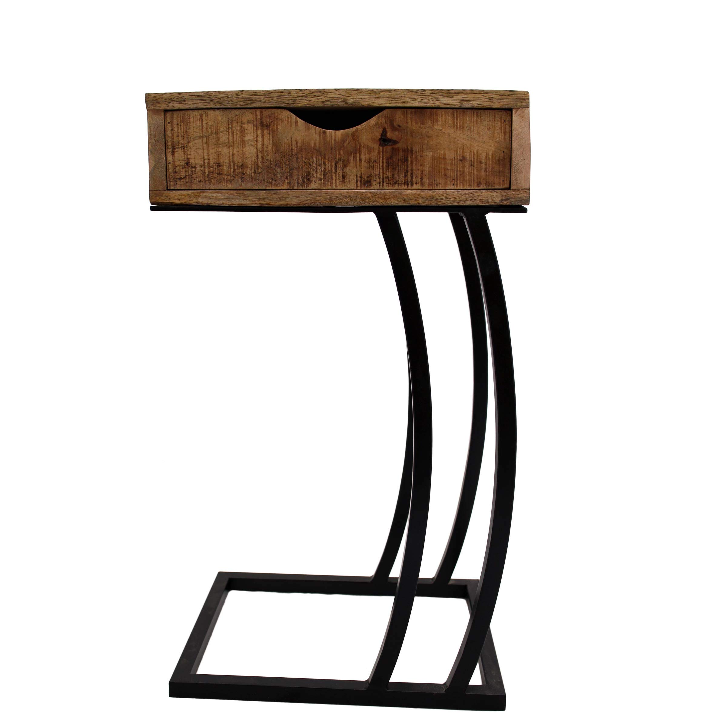 Gall & Zick Tavolino in legno massello di mango - Elegante tavolo per laptop con cassetto, ca. 66 × 38 × 30 cm