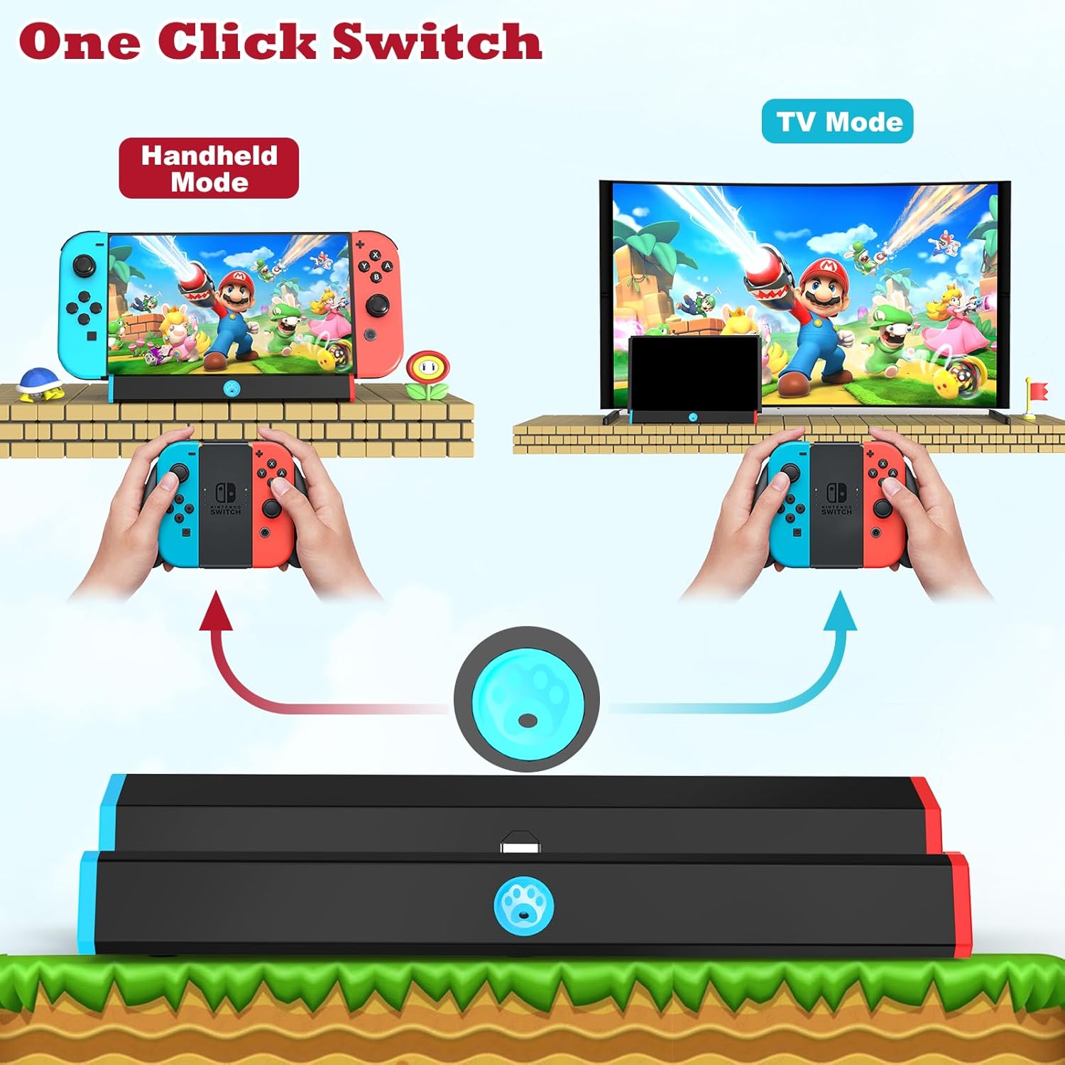 TV Dock Station for Nintendo Switch/Switch OLED Support 4K@60Hz HDTV Output with C Port/USB 3.0, Replacement for Official Switch Dock(No Power Cord Included, No Compatible with Switch 2) - Image 2