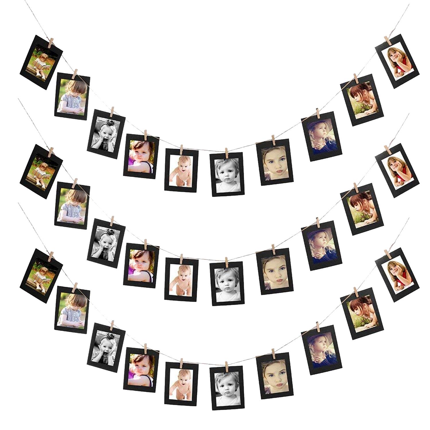 Party Propz 30Pcs Paper Photo Frame 5x7 Kraft Paper Picture Frames DIY Cardboard Photo Frames with Wood Clips and Jute Twine (Black) | photo frame for wall | photo frame for wall decoration | photo frame for wall hanging (B07WTRKSGL) Amazon Price History, Amazon Price Tracker