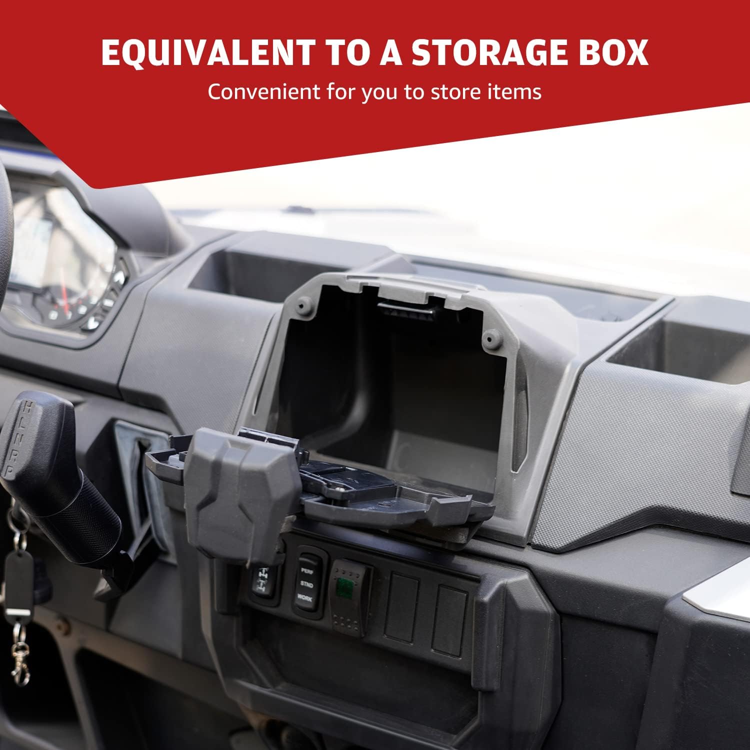 HAKA TOUGH Electronic Device Tablet Holder for 2018-2024 Polaris Ranger XP 1000 Crew Diesel, Phone Ipad GPS Holder Mounts with Storage Box Organizer Accessories