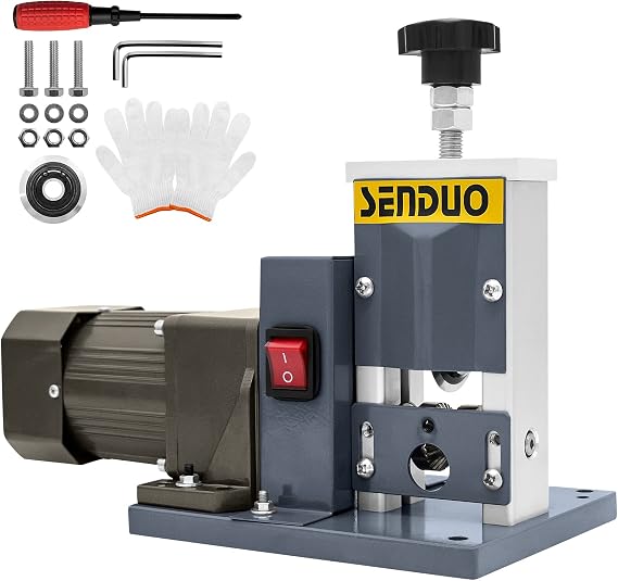 Automatic Wire Stripper Machine,25W 0.04 - 0.79 Electric Wire Stripping Machine,with Free Replacement Blades,Portable cable stripper for Scrap Copper Wire Cable Recycling