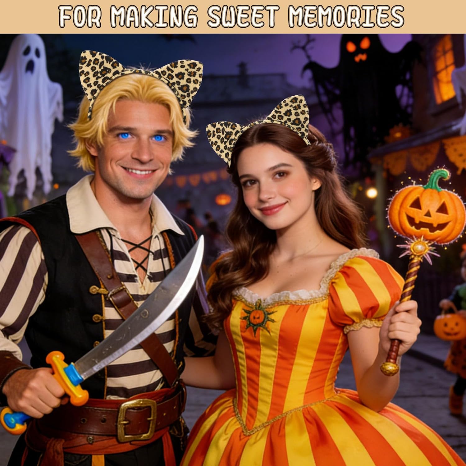 3Pcs Leopard Ears Headband for Women, Furry Animal Ears Headbands Hair Accessories With Cheetah Print for Adult Halloween Cosplay Costume Makeup Washing Face - Image 5