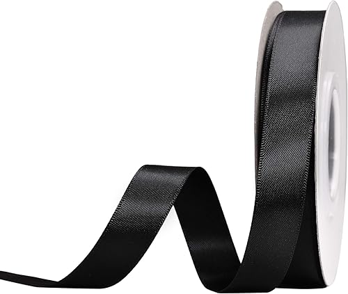 Miniatura 121 de YAMA Cinta de satén de doble cara, 7/8 pulgadas, 25 yardas para envolver regalos, color rosa