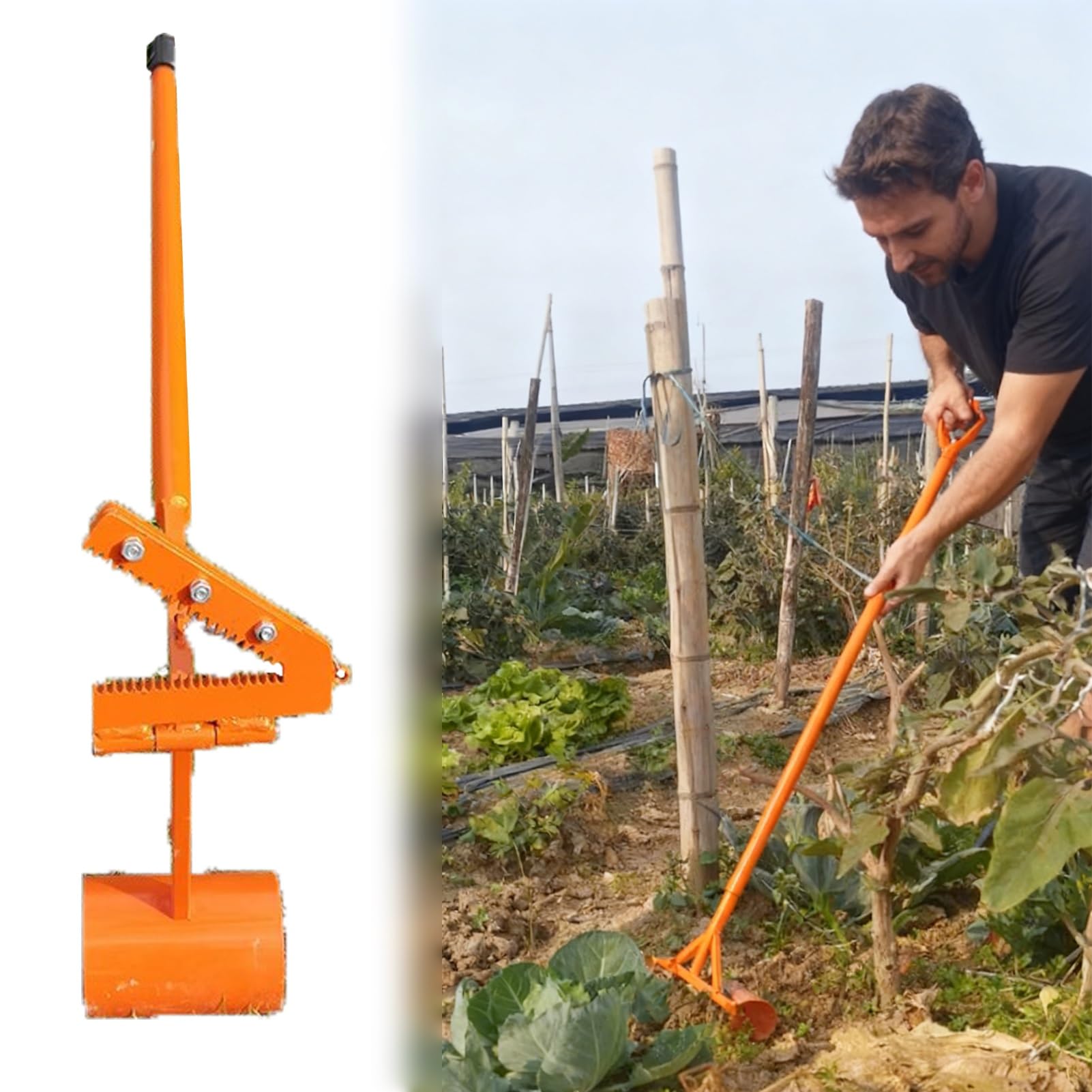 Extracteur de poteaux de clôture arrache-arbre robuste sur pied avec pince