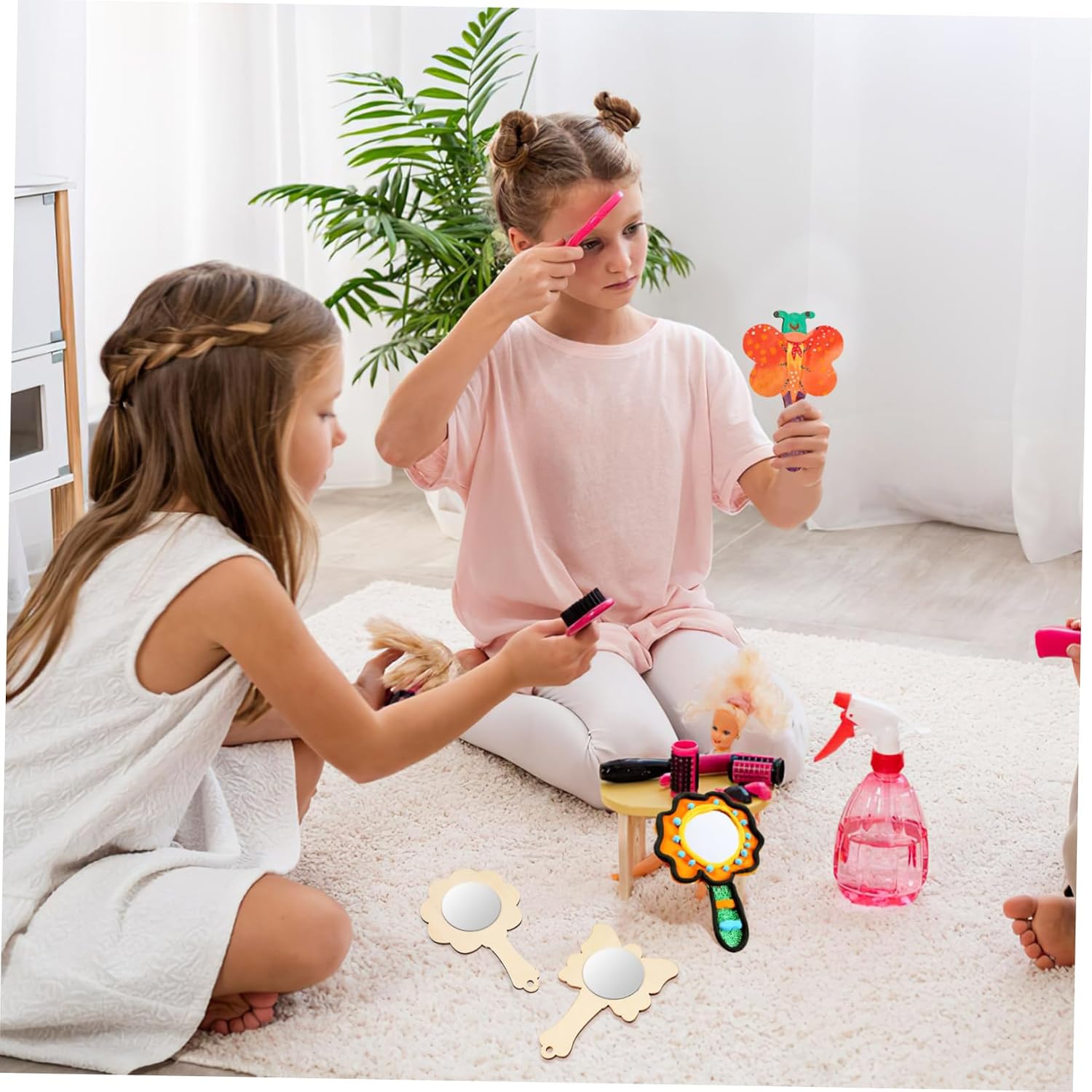 Angoily Unfinished Mirrors for Crafts Small Compact Boys and Girls Mirror Set for Preschool Decor