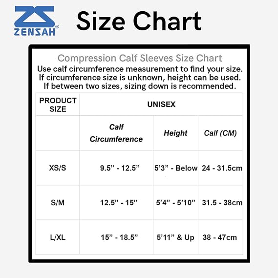 Zensah Running Leg Compression Sleeves - Shin Splint, Calf Compression Sleeve Men and Women