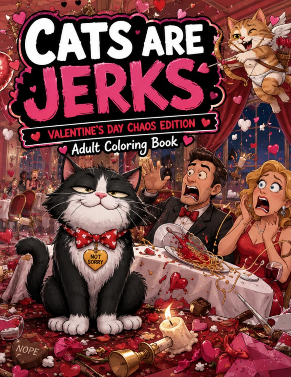 Cats are Jerks: Valentine's Day Chaos Edition Adult Coloring Book