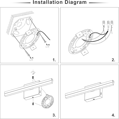 Miniatura 7 de Lámparas LED modernas para tocador de baño, 24 pulgadas, regulables, 5CCT, 18W, luz de baño sobre espejo, accesorios de iluminación de pared negra