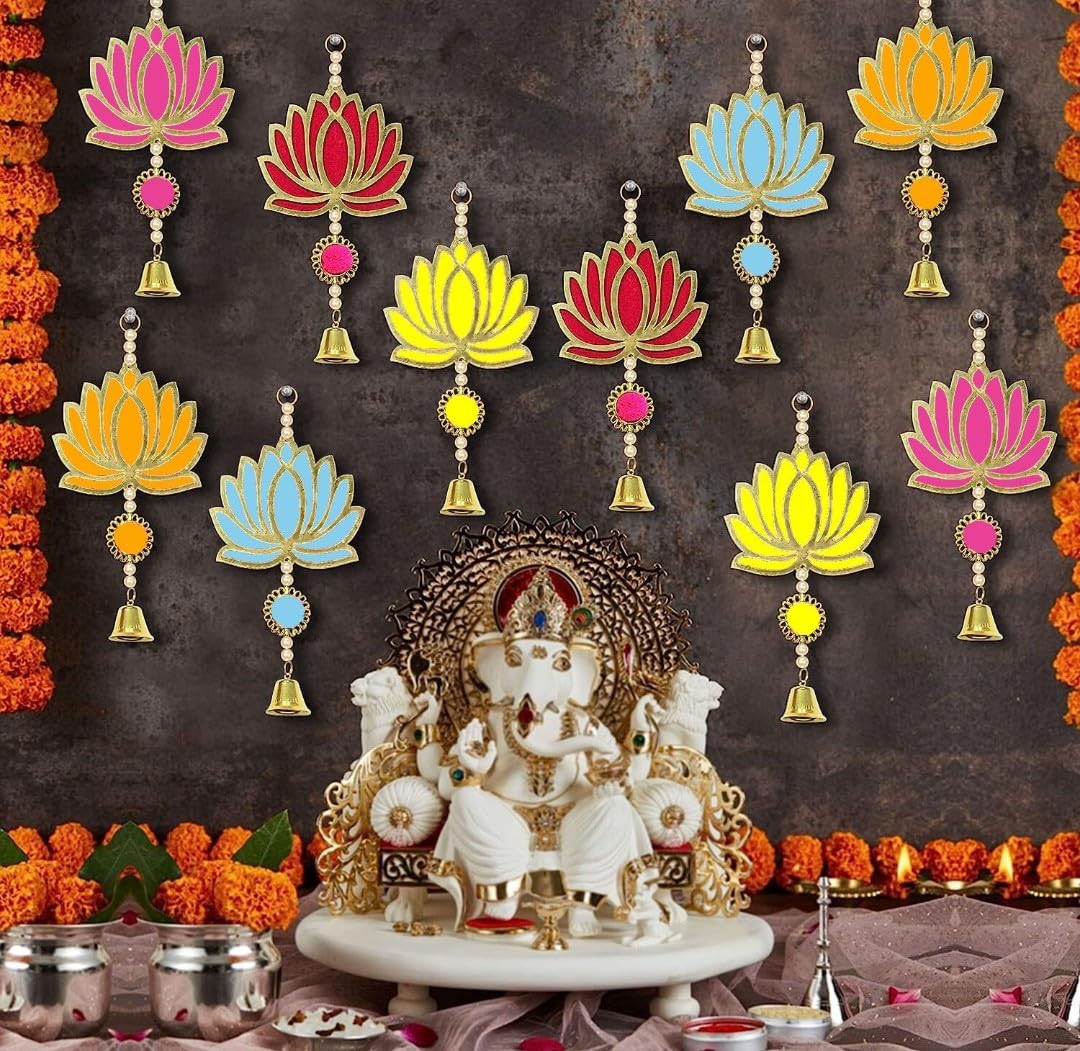 VRB DecTM Lotus Hangings for Decoration/Hanging for Home Decor/Floral Wall Hanging for Temple Decor Diwali Decor and Festival Decor/showpiece for Home Decor (TC Lotus Hanging (Mix Colors), 6) (B0CGVQ5J5D) Amazon Price History, Amazon Price Tracker