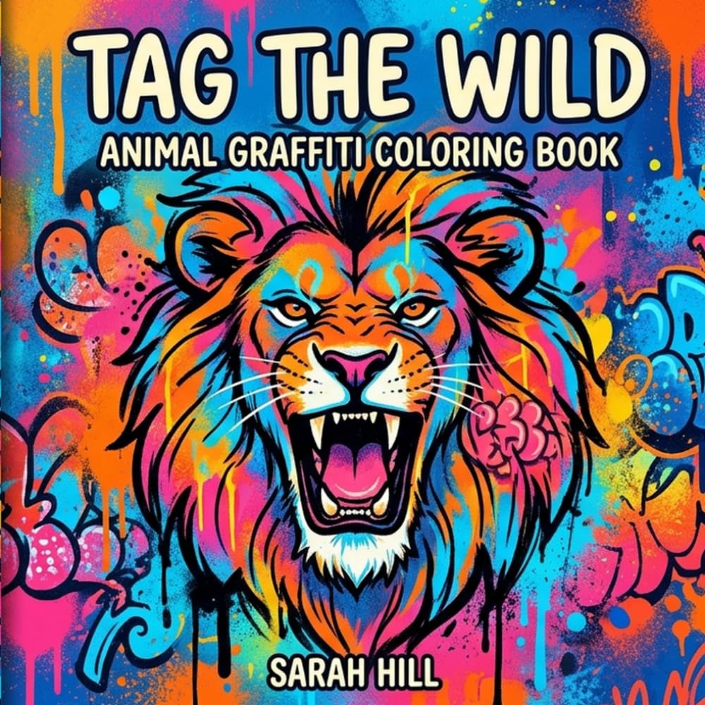 Tag The Wild: A Graffiti Animal Coloring Book with 40+ Bold Portrait Designs