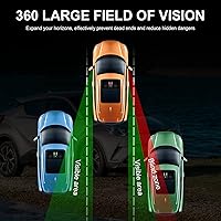 Vista 2 de LivTee Espejo de punto ciego, espejo de punto ciego montado doble ajustable de vidrio HD gran angular, espejo retrovisor lateral universal, derecho