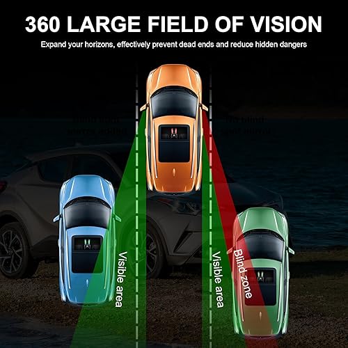 Miniatura 2 de LivTee Espejo de punto ciego, espejo de punto ciego montado doble ajustable de vidrio HD vista de gran angular, universal, izquierda