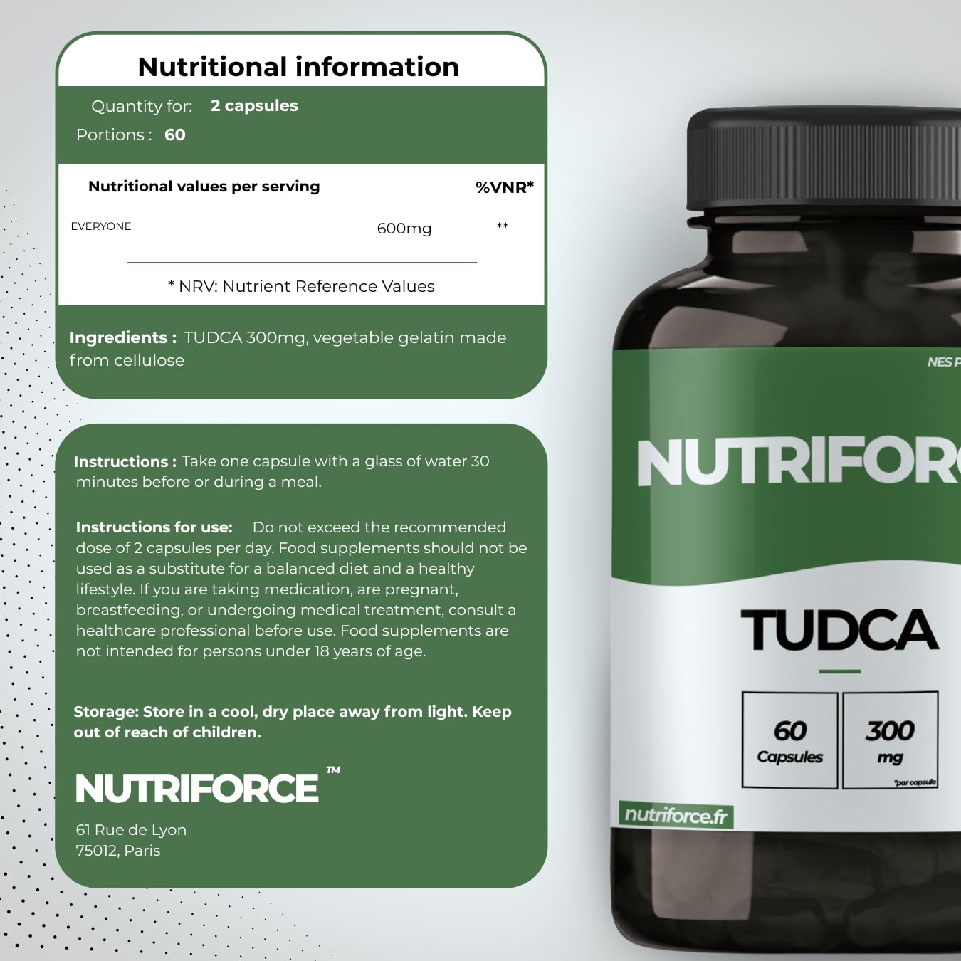 TUDCA 100% Pur & Végétalien – 600 mg – Protection et Santé du Foie