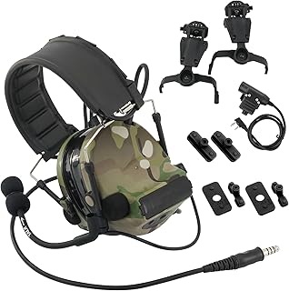 Tactical Headset COMTA 2&U94 PTT with Microphone Gel Ear Pads,Sound Amplification,Airsoft sports - TSVISIONCORE