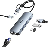 Vista 1 de BENFEI Adaptador USB-C USB 3.0 a Gigabit Ethernet, concentrador USB 3.0 de 3 puertos con RJ45 compatible con MacBook Pro/Air 2023, iPad Pro, iMac