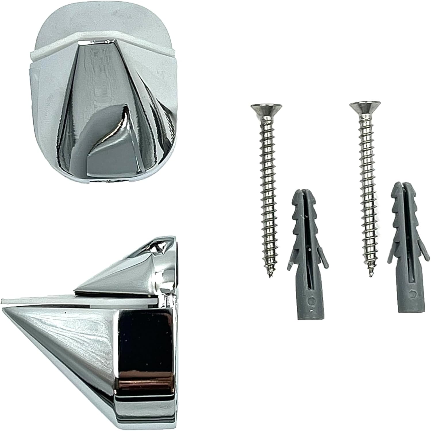 CRL DL631CH Polished Chrome Adjustable Shelf Clamp Pair