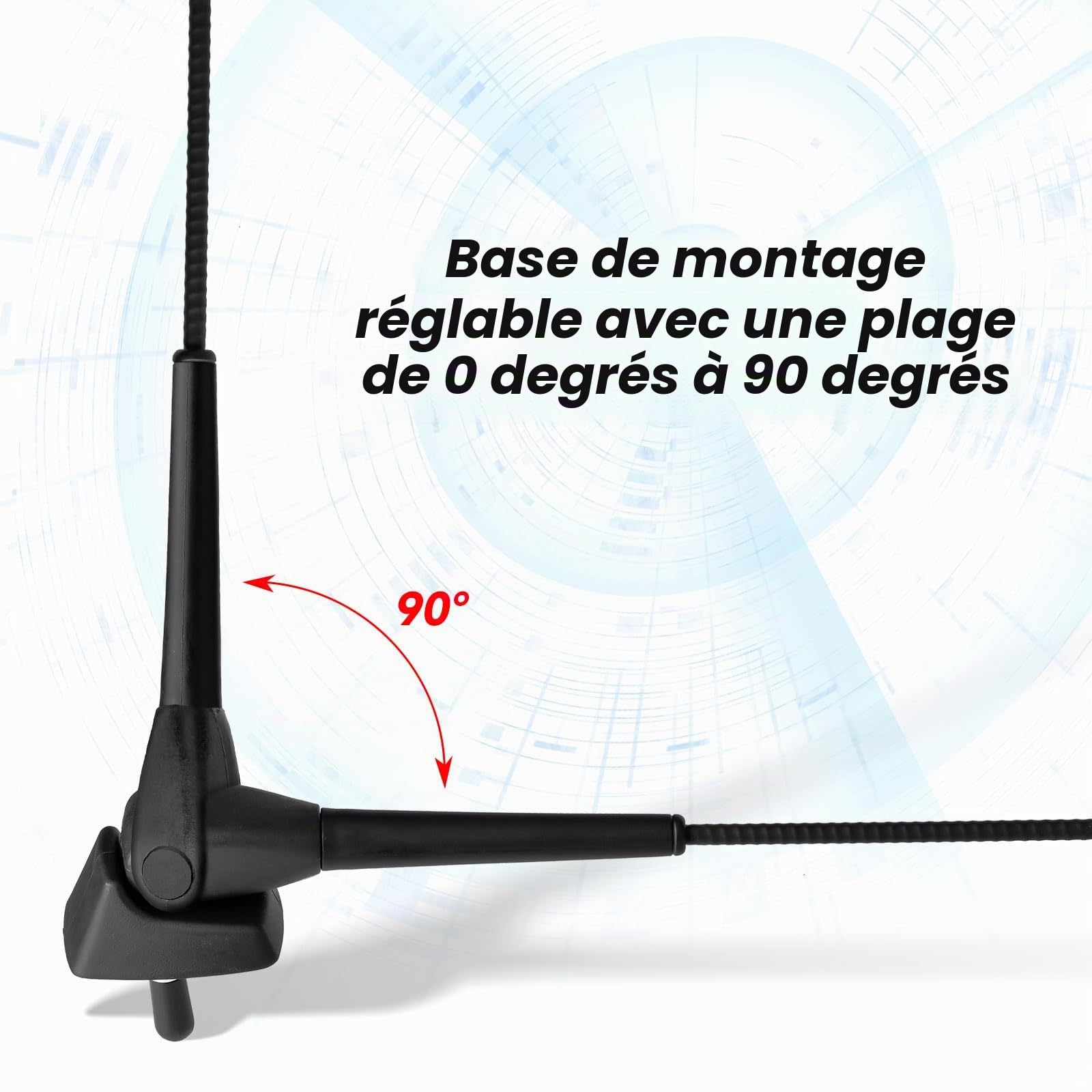 Eightwood Antenne Voiture AM FM Antenne Universelle Câble de Connexion 3M Prise Din pour véhicule Compatible avec Citroën Peugeot Renault Hyundai Nissan etc.