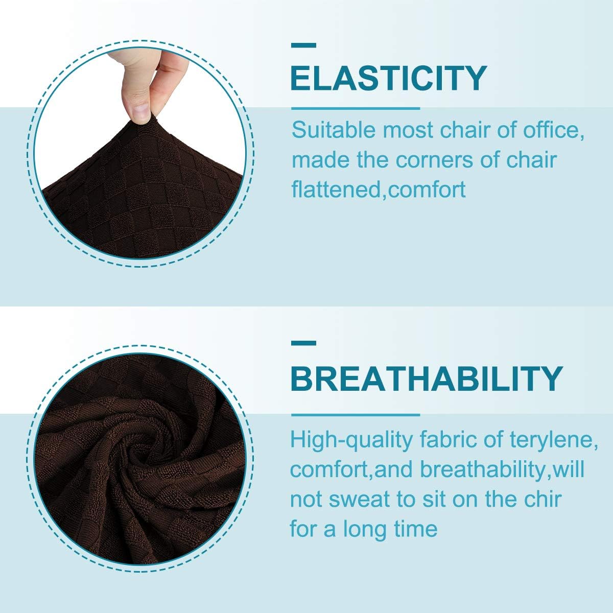 Up To 40% OFF CAVEEN Office Chair Covers - Jacquard Computer Office Chair Cover Stretch Washable Universal Rotating Boss Chair Seat Protector with Armrest Slipcover, Large, Dark Coffee