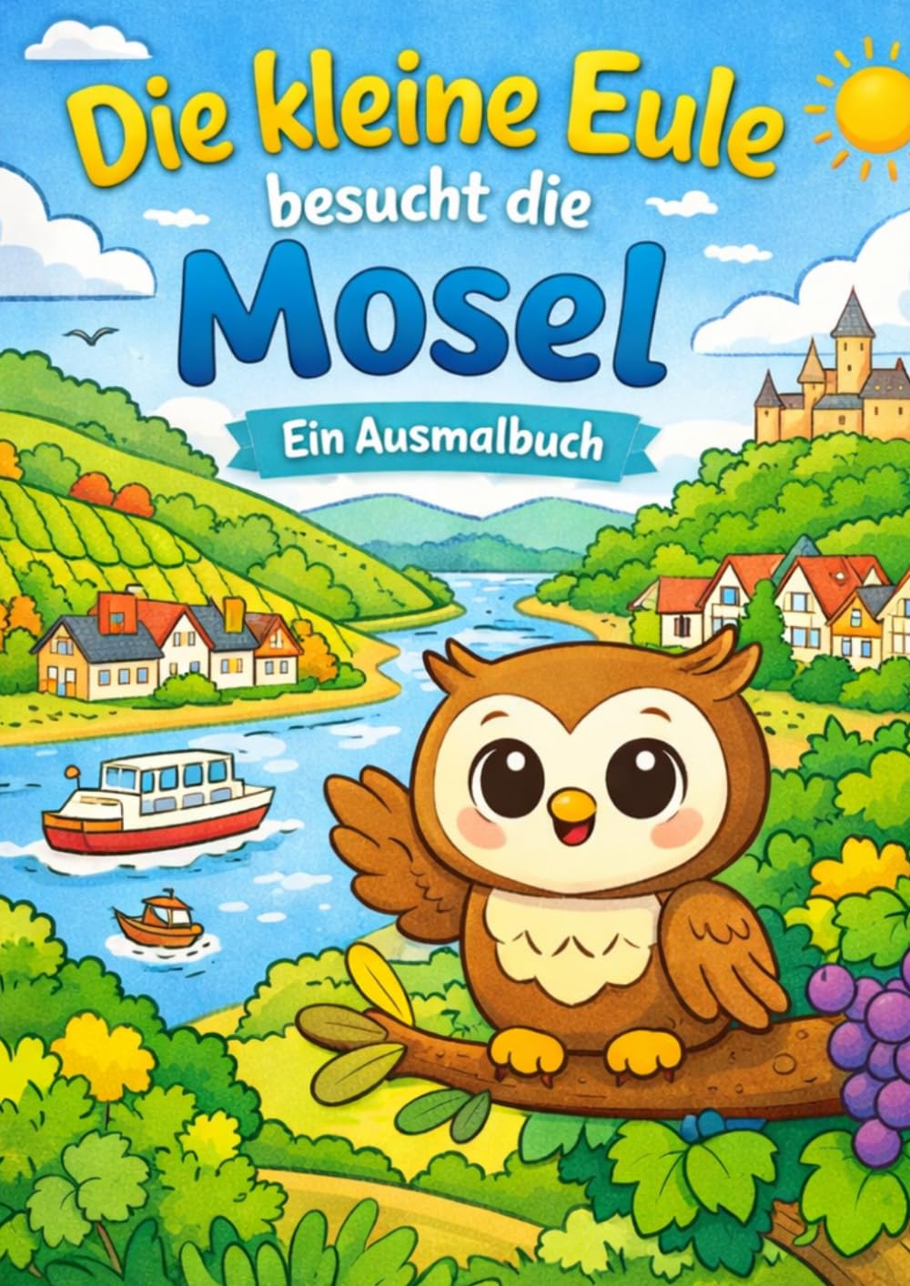 Die kleine Eule besucht die Mosel: Ein liebevolles Ausmalbuch für Kinder