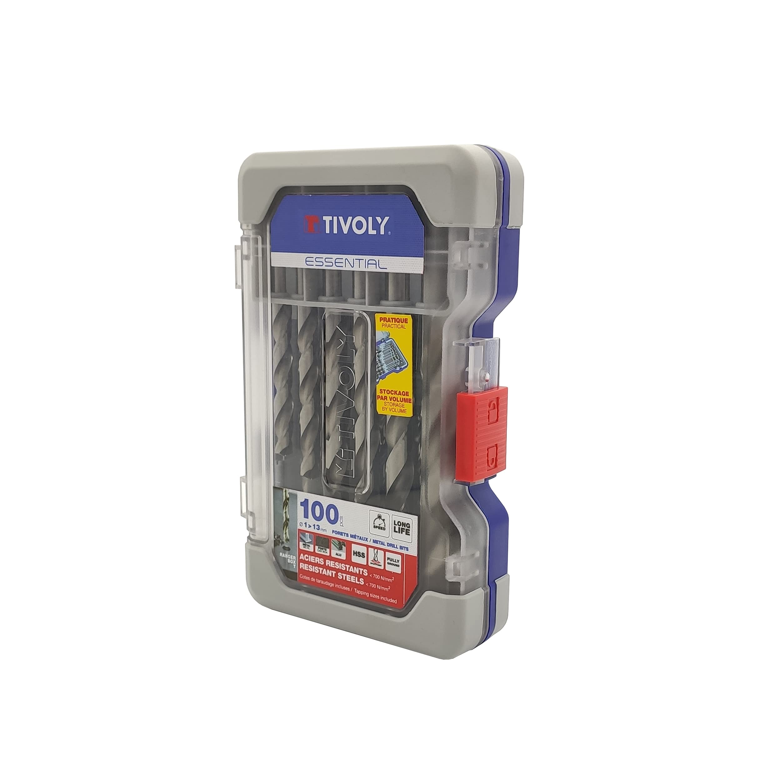 Tivoly 11452070003 Zestaw RANGER 100 wierteł do metalu HSS szlifowane krzyżykowa końcówka Ø 1 do 13 mm ESSENTIAL