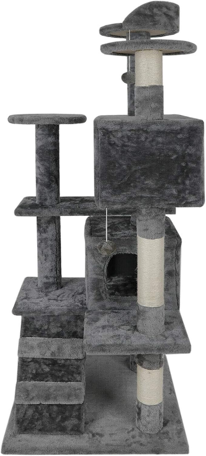 53inch Cat Tree Scratching Condo Kitten Activity Tower Playhouse W/ Cave & Ladders MB53C