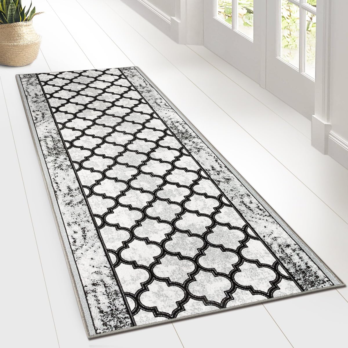 Design Carpet Runner Rug Floor Mat, Non Slip Runner Mat for Kitchen Hallway Living Room Bedroom Vintage Ornament Classic Modern Design (80 x 450 cm, Limerick) — image 1