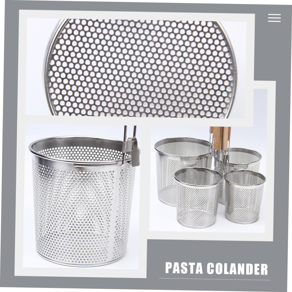 2 Pezzi Colino per Noodles in Acciaio Inossidabile, Argento