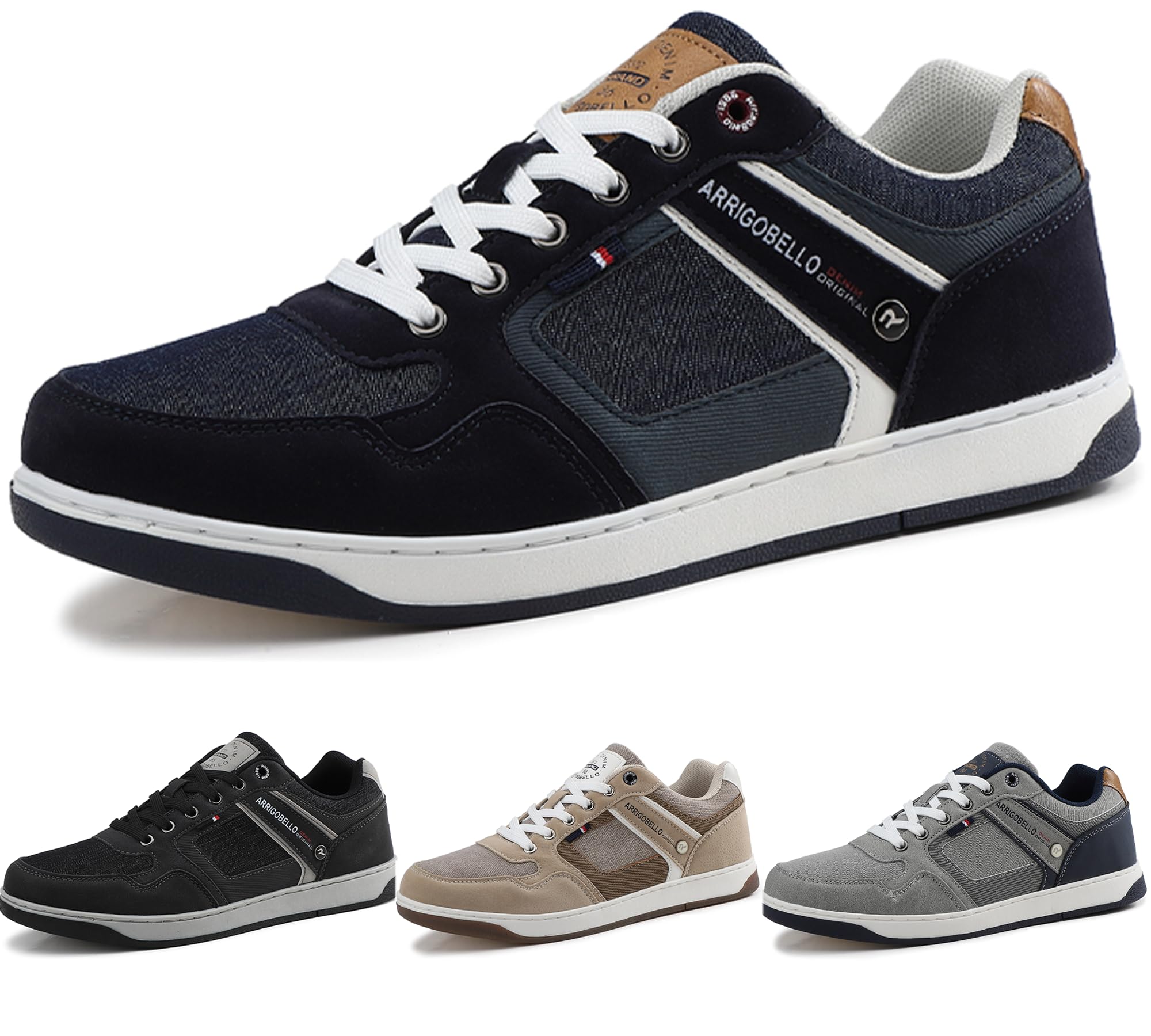 ARRIGO BELLO Freizeitschuhe Herren Sneaker PU Leder Walkingschuhe Atmungsaktive Athletic Formal Classic Sportschuhe Schuhgröße 41-46